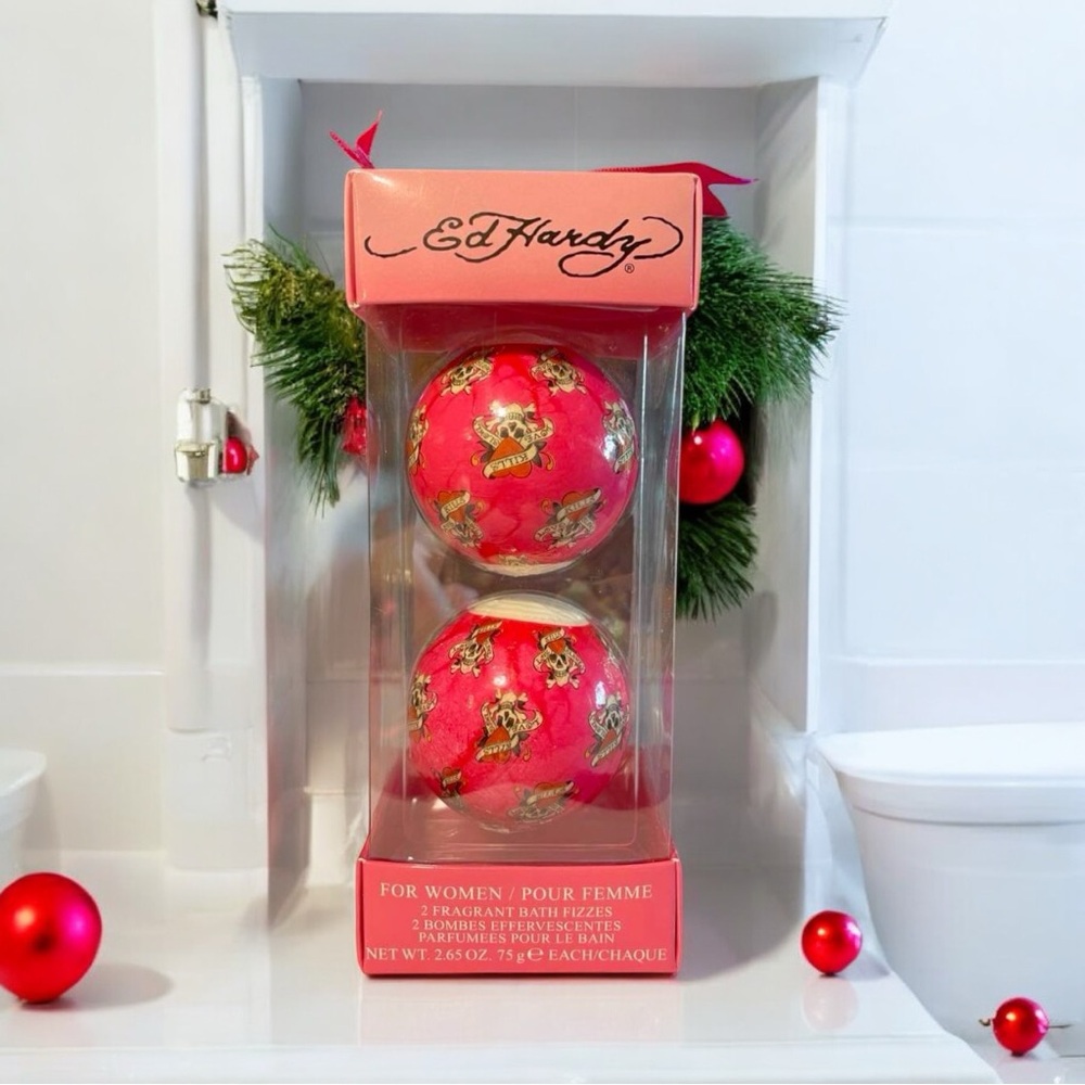 ED HARDY/CHRISTIAN AUDIGIER 2 FRAGRANT BATH FIZZES SET NIB!